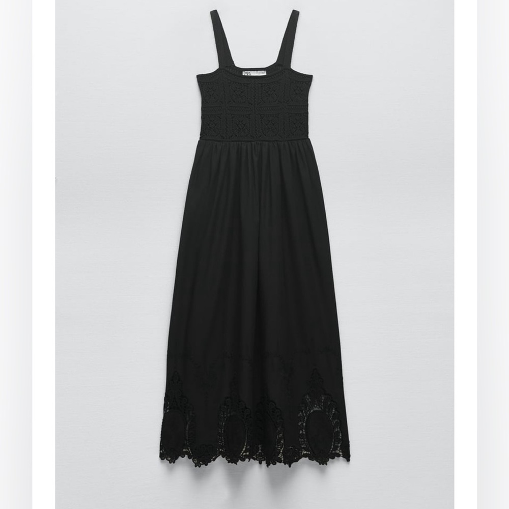 Zara Crochet Top Embroidered Dress